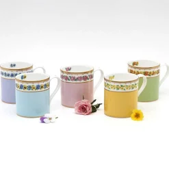 Shell Garden Floral Thistle Fine Bone China Mug | Halcyon Days