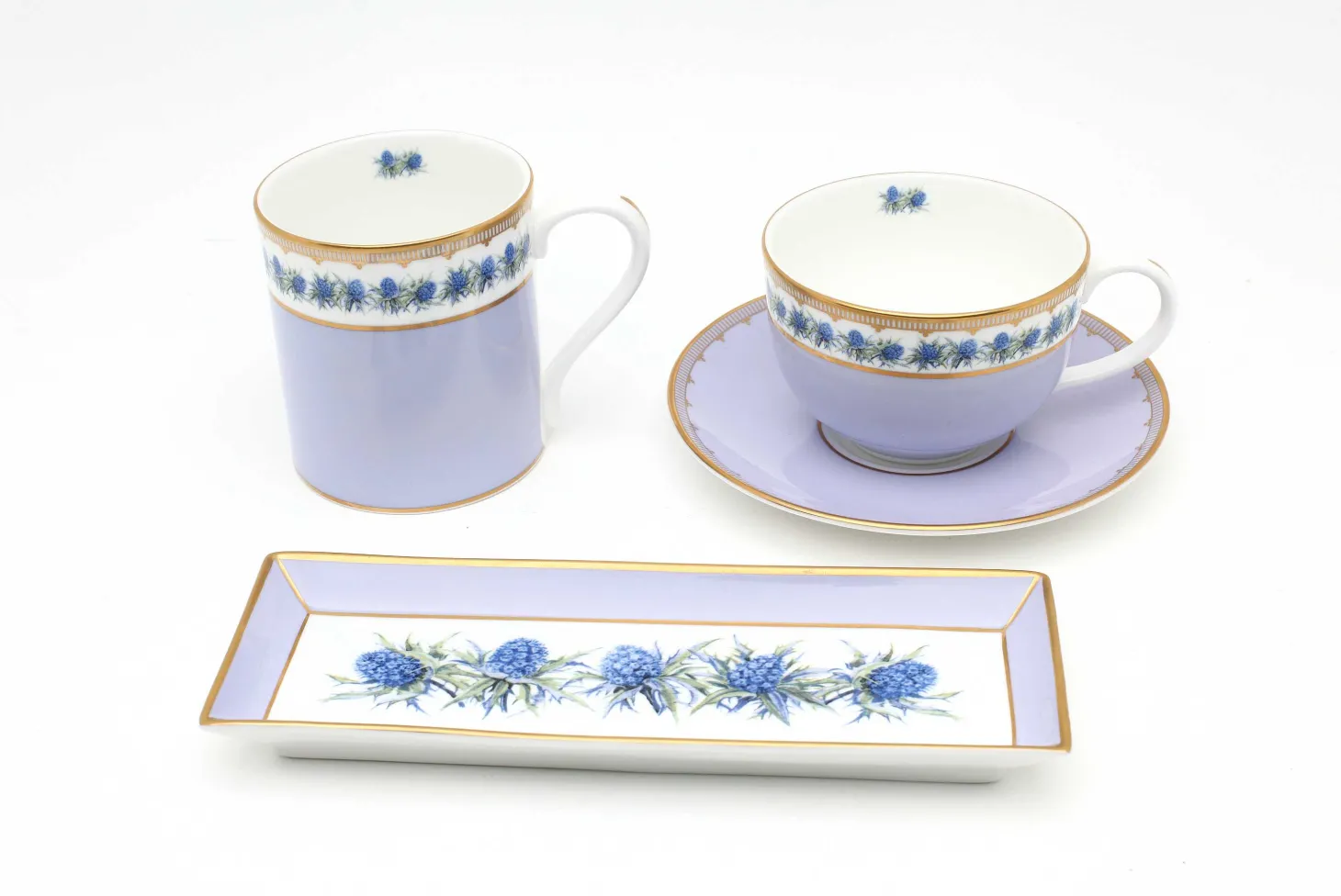 Shell Garden Floral Thistle Fine Bone China Mug | Halcyon Days