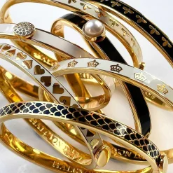 Skinny Bee Black & Gold Bangle | Halcyon Days