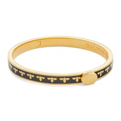 Skinny Bee Black & Gold Bangle | Halcyon Days