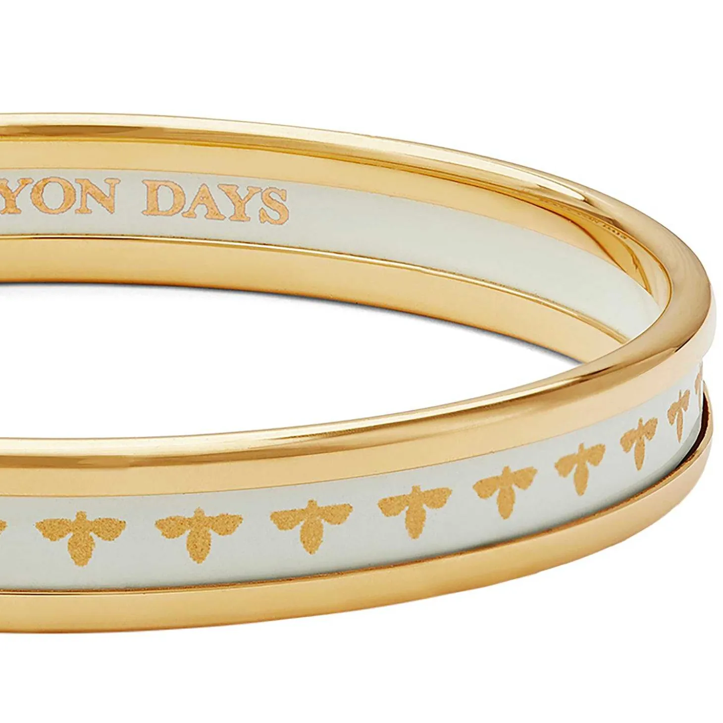 Skinny Bee Cream & Gold Enamel Bangle | Halcyon Days