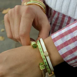 Skinny Bee Meadow & Gold Bangle | Halcyon Days