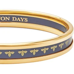 Skinny Bee Navy & Gold Enamel Bangle | Halcyon Days
