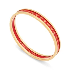 Skinny Bee Red & Gold Enamel Bangle | Halcyon Days