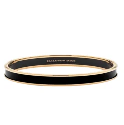Skinny Black & Gold Enamel Bangle | Halcyon Days