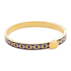 Skinny Chain Cobalt & Gold Hinged Bangle | Halcyon Days