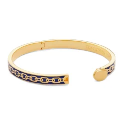 Skinny Chain Cobalt & Gold Hinged Bangle | Halcyon Days
