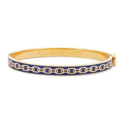 Skinny Chain Cobalt & Gold Hinged Bangle | Halcyon Days