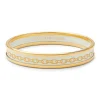 Skinny Chain Cream & Gold Enamel Bangle