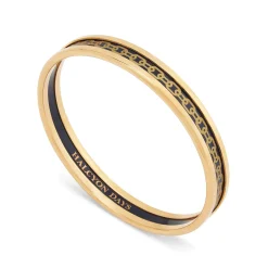 Skinny Chain Navy & Gold Enamel Bangle