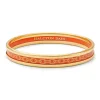 Skinny Chain Orange & Gold Enamel Bangle