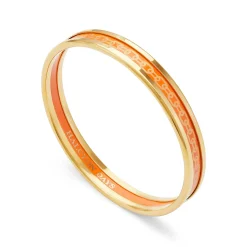 Skinny Chain Orange & Gold Enamel Bangle