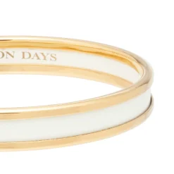 Skinny Cream & Gold Enamel Bangle | Halcyon Days