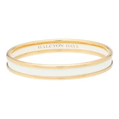 Skinny Cream & Gold Enamel Bangle | Halcyon Days
