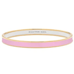 Skinny Pale Pink & Gold Enamel Bangle | Halcyon Days