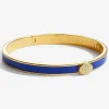 Skinny Pave Button Cobalt & Gold Bangle | Halcyon Days