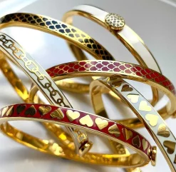Skinny Salamander Red & Gold Bangle | Halcyon Days