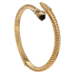Snake Twist Black & Gold Bangle | Halcyon Days