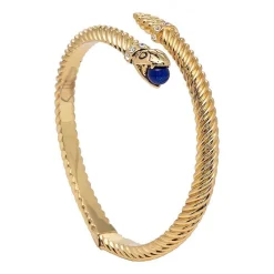Snake Twist Cobalt & Gold Bangle | Halcyon Days