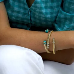 Snake Twist Cream & Gold Bangle | Halcyon Days