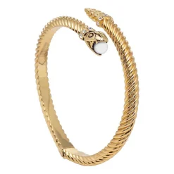 Snake Twist Cream & Gold Bangle | Halcyon Days