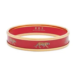 Tiger Enamel Bangle In Red & Gold | Halcyon Days