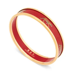Tiger Enamel Bangle In Red & Gold | Halcyon Days