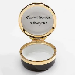 Too-Wit Too-Woo, I Love You Enamel Box | Halcyon Days