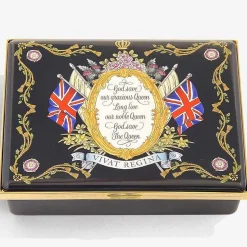 Vivat Regina Prestige Enamel Box Navy | Halcyon Days