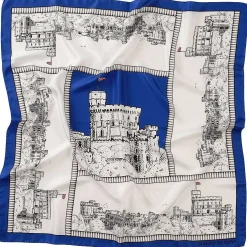 Windsor Castle Blue Silk Scarf | Halcyon Days