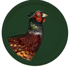 Woodland Wildlife Pheasant Round Birchwood Tray